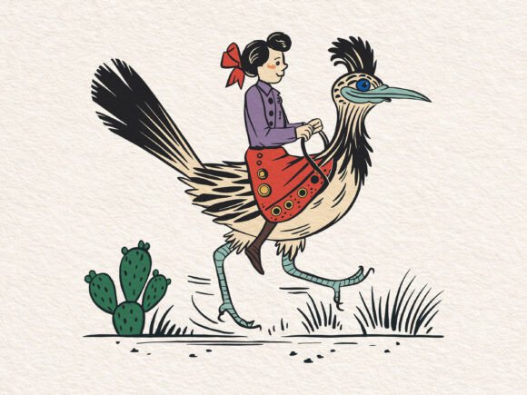 Cowgirl Roadrunner Graphics for Crafts
