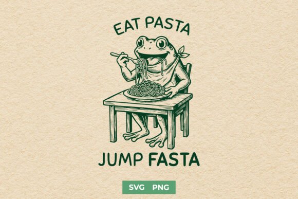 Eat Pasta Jump Fasta SVG - Funny Fitness Graphics for Crafts