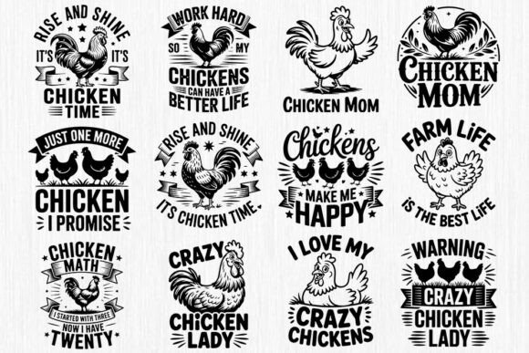 Funny Chicken SVG Bundle for Crafts and Graphics