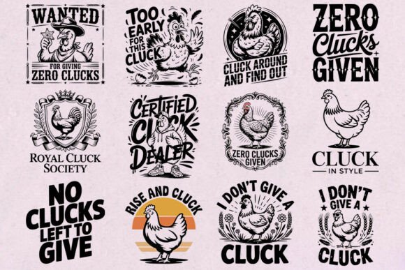 Funny Chicken SVG Bundle for Crafts and Graphics