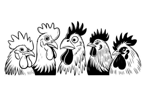 Funny Chicken SVG Bundle for Graphics and Crafts