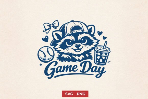 Game Day Raccoon SVG for Crafts and Graphics