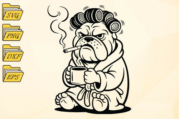 Grumpy Bulldog Svg: A Playful Graphic Asset for Blogs and Crafts