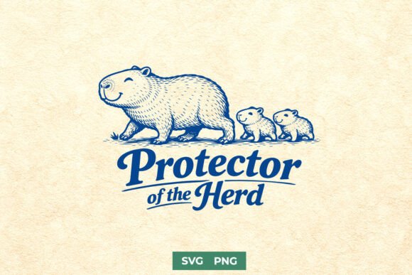 Protector of the Herd Funny Capybara SVG for Crafts and Graphics