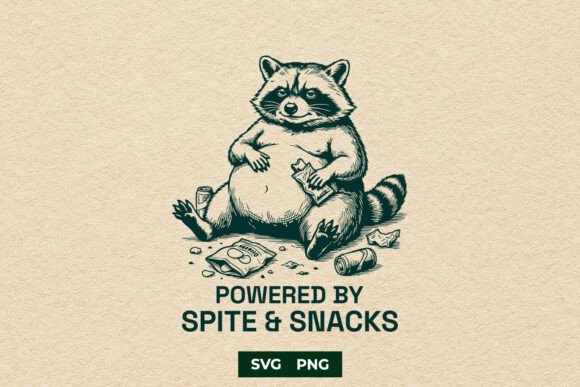 Raccoon Spite and Snacks SVG Funny PNG for Graphics and Crafts