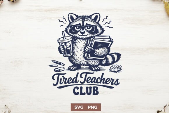 Tired Teachers Club SVG for Crafts and Graphics